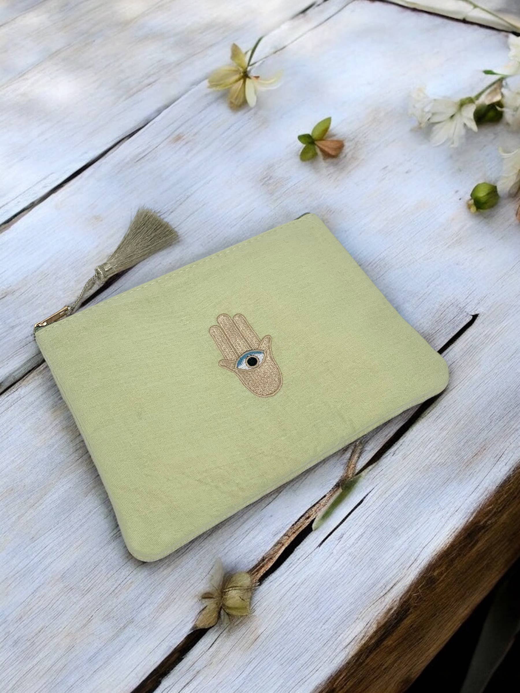 Handgemachte Schminktasche mit Auge, 20 x 15 cm CY05